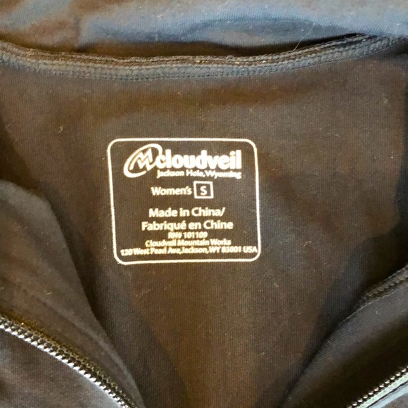 Cloudveil Black Zip Up Track Jacket, Small - Picture 2 of 7